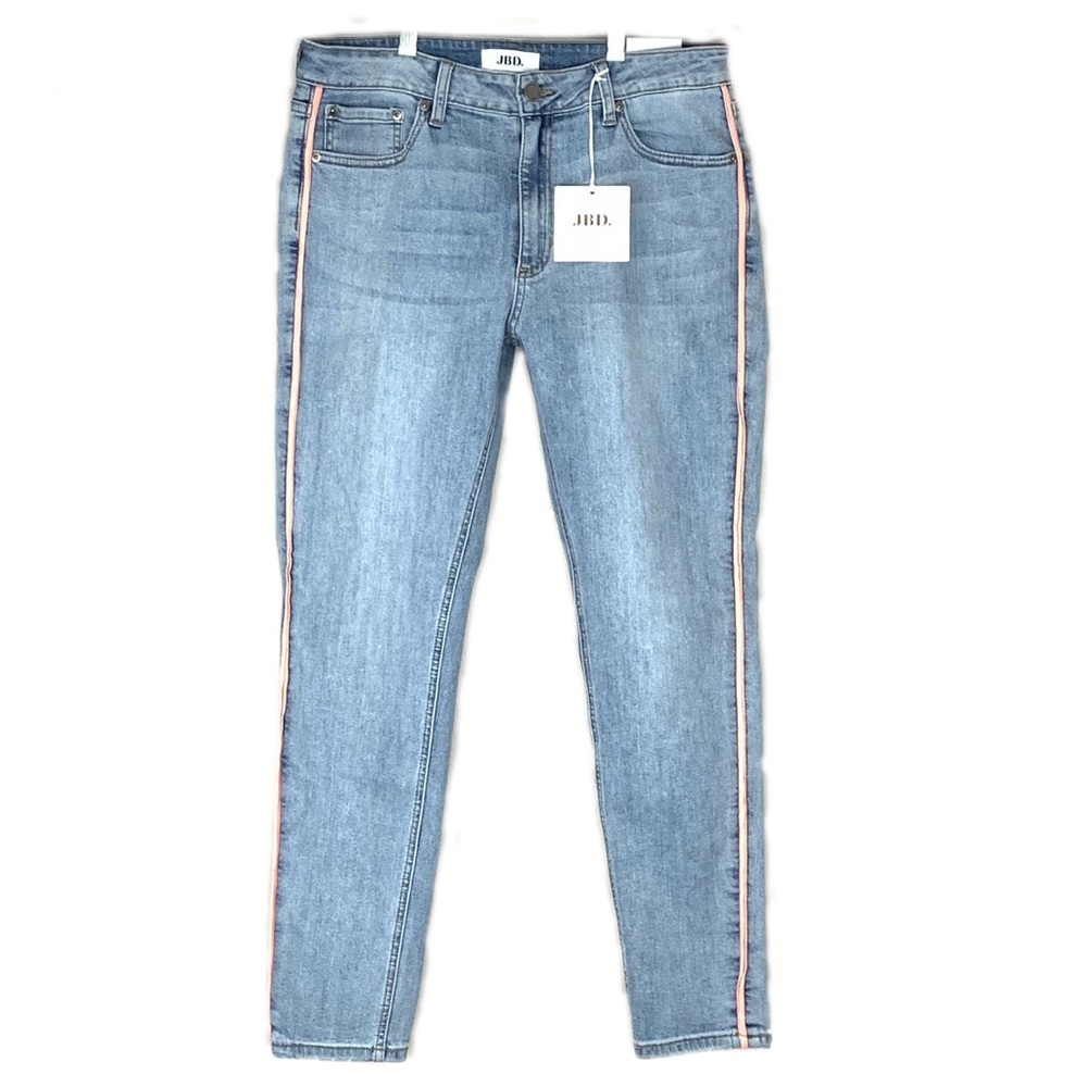 Just Black Sz 31 Pink Side Seam Skinny